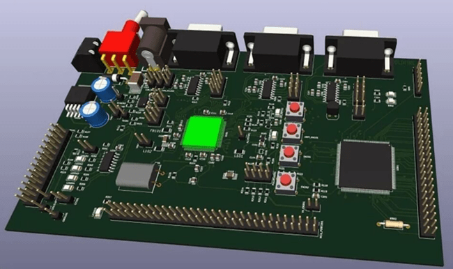  3D View of a Printed Circuit Board (PCB) Design