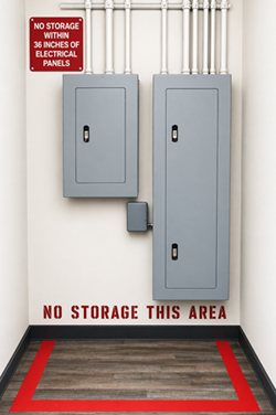 Electrical Panel Clearance with No Storage Area